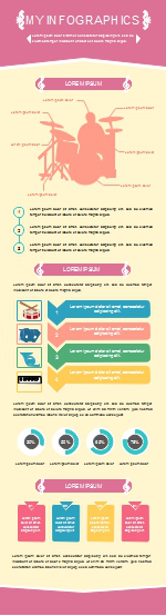 Modèle d'infographie vierge avec listes 1