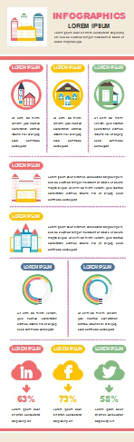 Modèle vierge d'infographie - médias sociaux 3