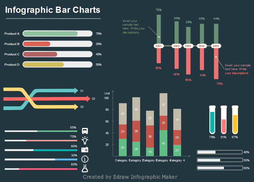 infografías vectoriales gráficos de barras