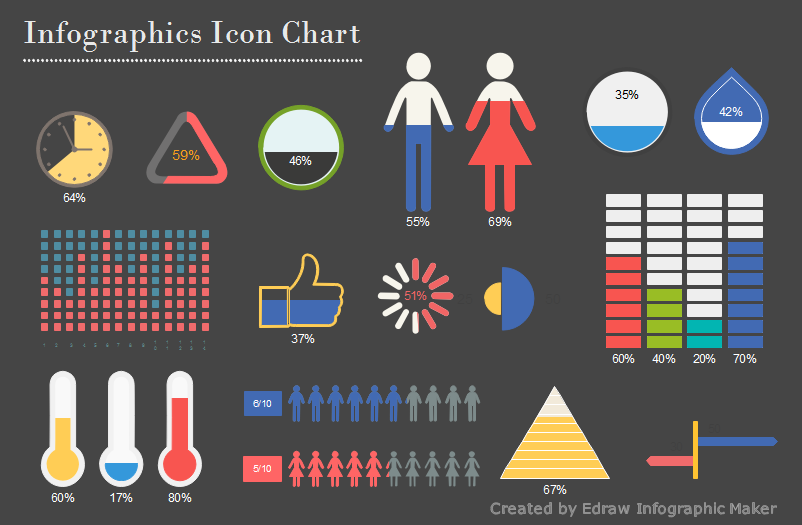 infografiche vettoriali Grafico ad Icone