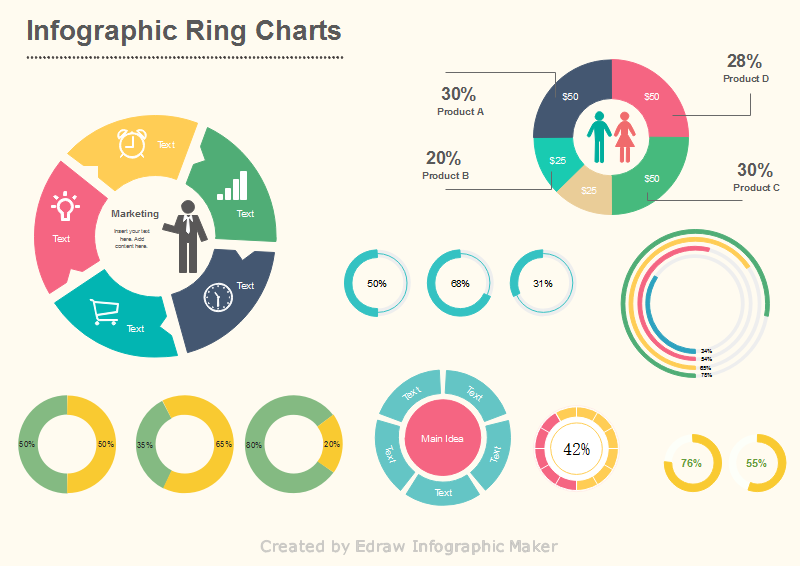 infografiche vettoriali Grafico ad Anelli