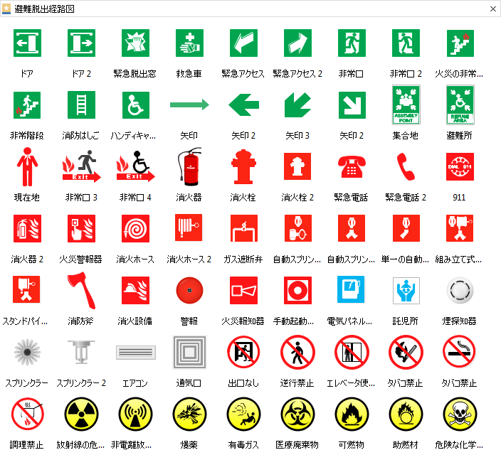 避難経路図記号