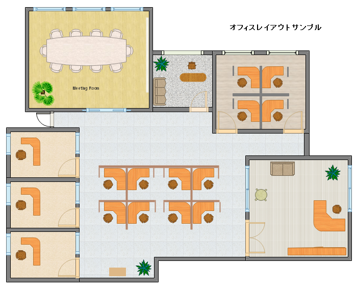 おしゃれなオフィスレイアウトサンプル丨無料ダウンロード