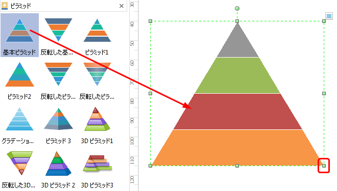 ピラミッド図を自動生成する