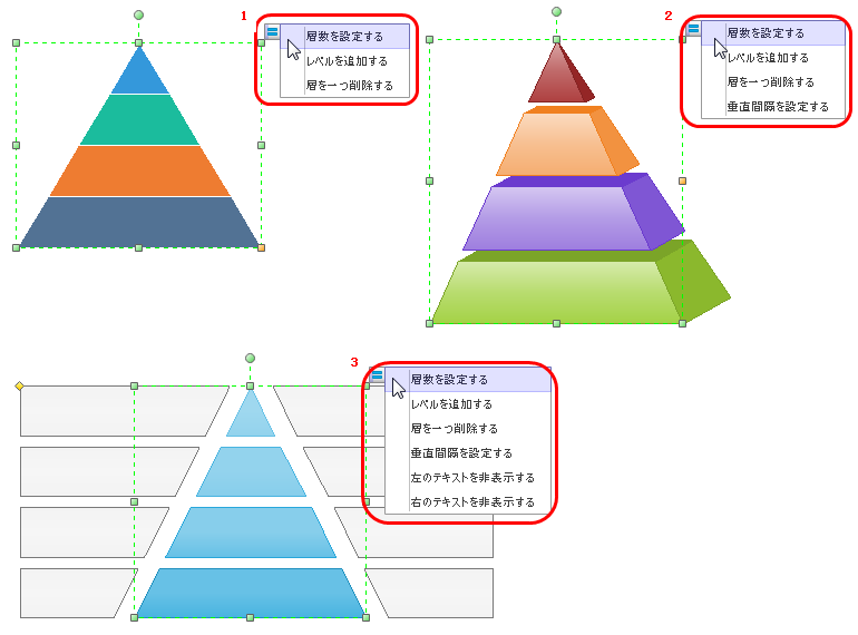 ピラミッド図をカスタマイズする