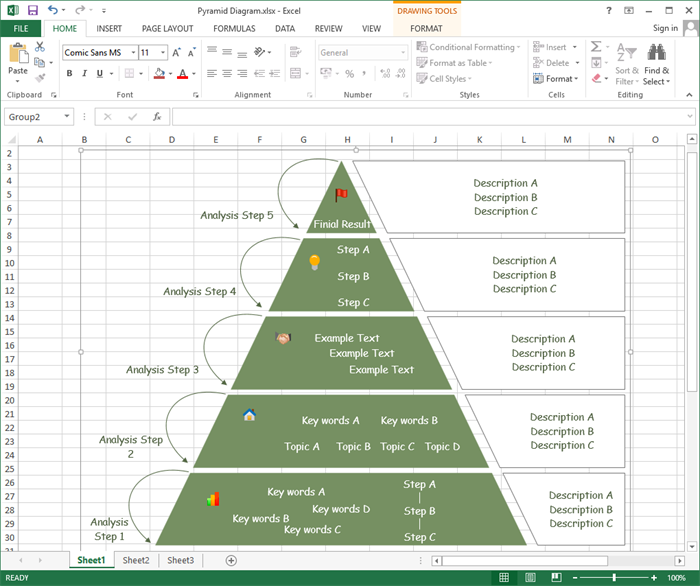 Excel ピラミッド図テンプレート