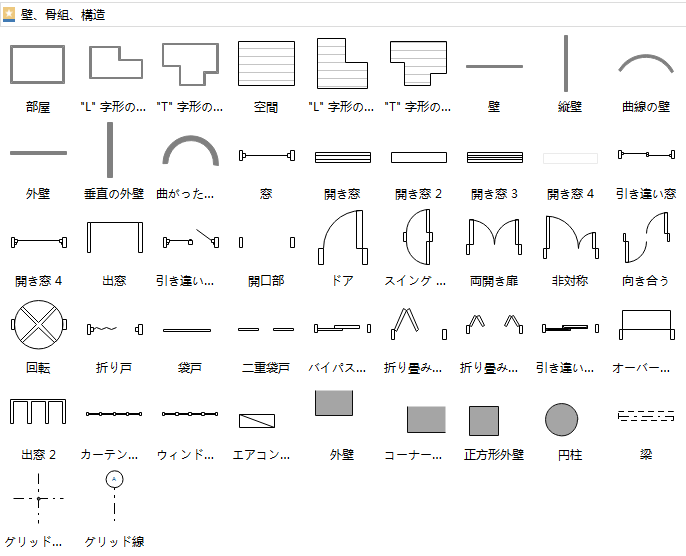 壁、骨組、構造