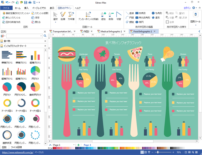 食べ物インフォグラフィック作成ソフト
