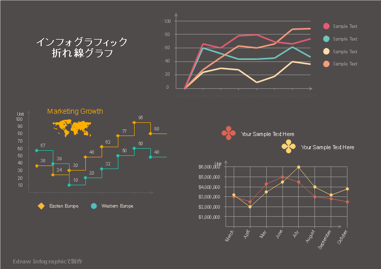 インフォグラフィック 折れ線グラフ