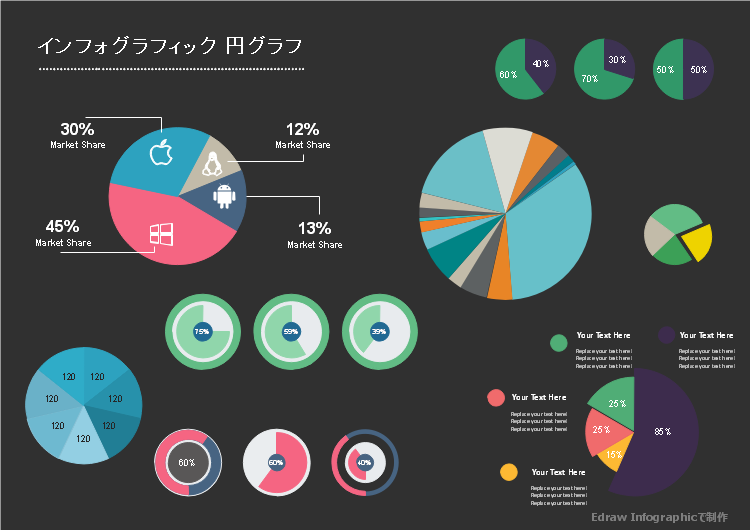 インフォグラフィック 円グラフ