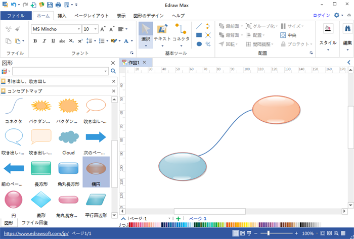 コンセプトマップ作成ソフト