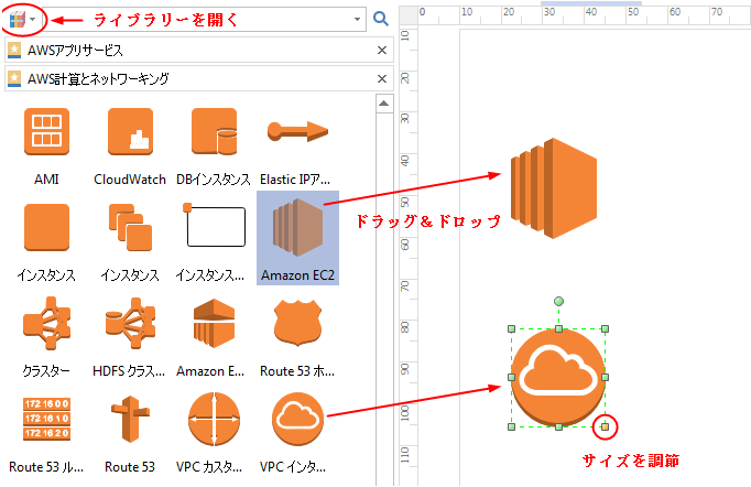 AWS アイコンを追加