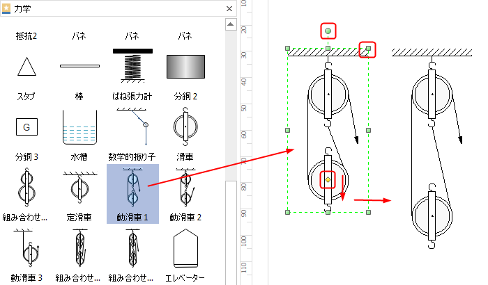 物理図形のサイズを調節