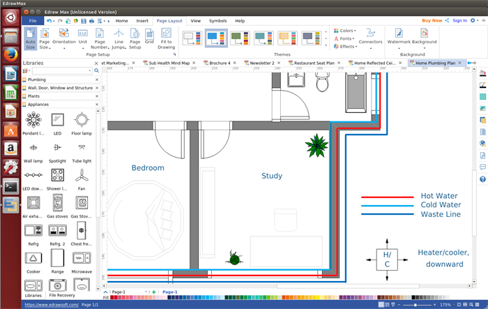 Software de Plano de Encanamento e Tubulação para Linux