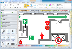 Software de layout de incêndio e emergência