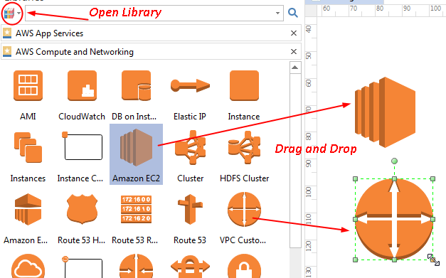 Drag AWS Shapes