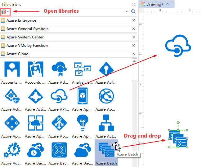 Drag Azure Shapes