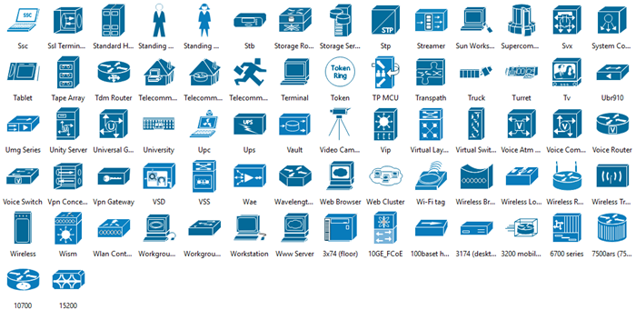 Cisco Product Symbols, Free Download server diagram icons 