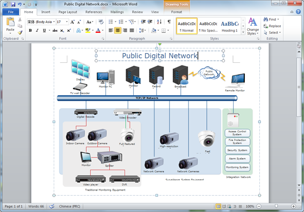 Crea diagramma di rete per Word