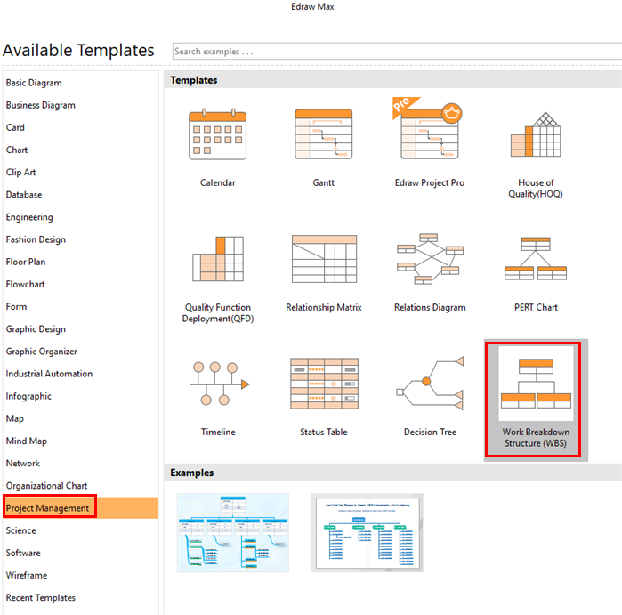 start wbs diagram templates