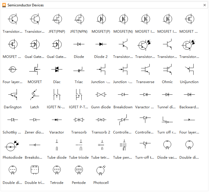 Electrical Diagram Symbols - Semiconductors