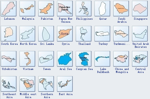 Asia Geo Map Symbols 2