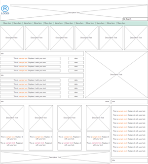 Wireframe de site web des faits divers