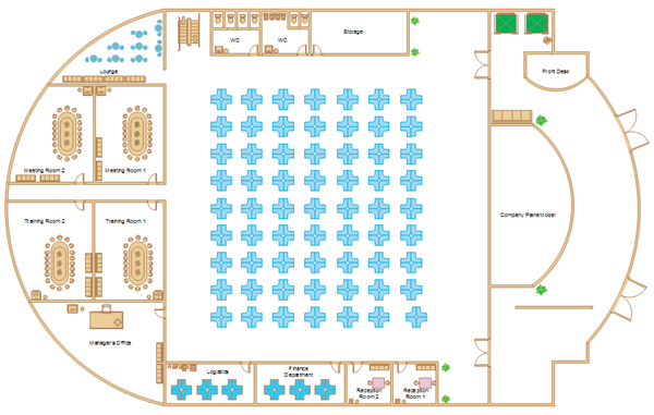 Modèle de plan d'étage de bureau