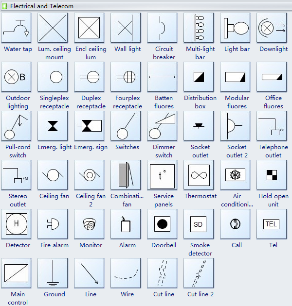 Reflected Ceiling Plan Symbols