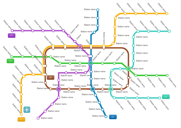 Symbole für U-Bahn-Karten