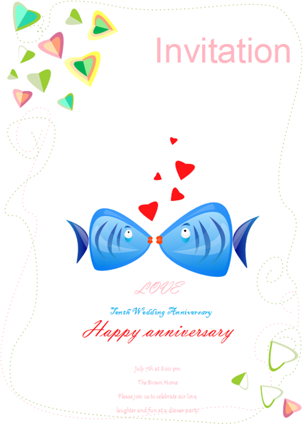 Invitation Card Examples - Wedding Anniversary Invitation Card