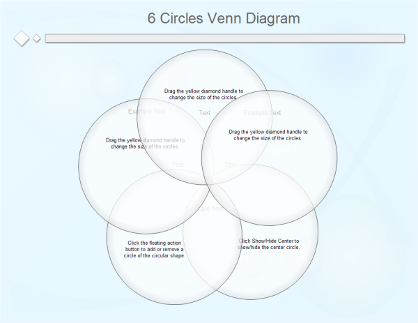 Plantillas de diagramas de Venn de 6 círculos
