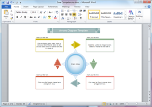 Plantilla de diagrama de flechas de Word