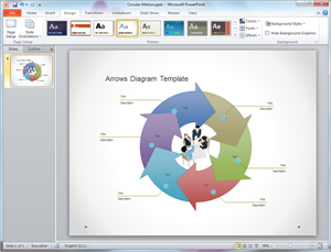 Plantilla PowerPoint de diagrama de flechas