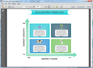 Plantilla de matriz BCG en PDF