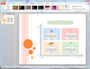 Plantilla de la matriz BCG en PowerPoint