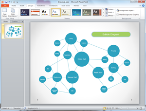 Plantilla PowerPoint de diagrama de burbujas