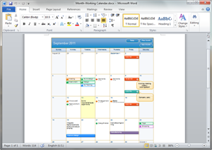 Plantilla de Calendario para Word