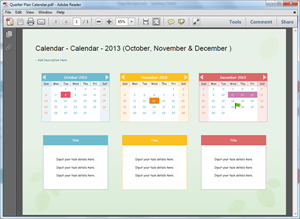 PDF Calendar Template