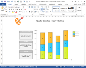 Modelo de gráfico de coluna do Word