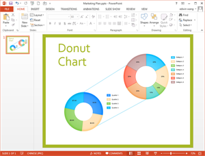 Plantilla PowerPoint de gráfico de rosquillas