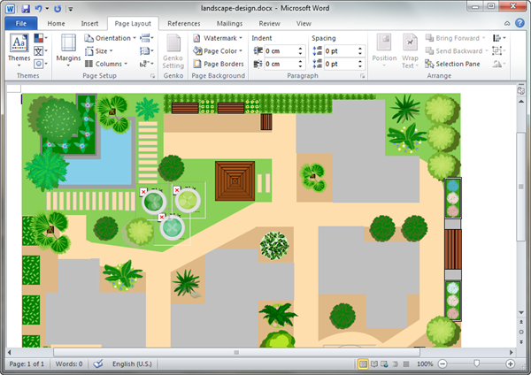 Modèle de plan de jardin en Word