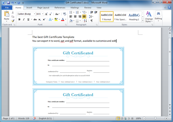 How To Make A Gift Certificate In Word