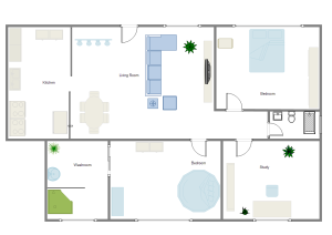 Plantilla de plano de vivienda de Edraw