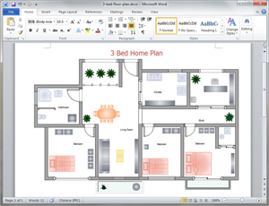 Modèle de plan de maison en Word