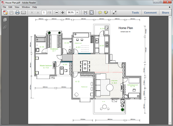 Modèle de plan de maison au format PDF