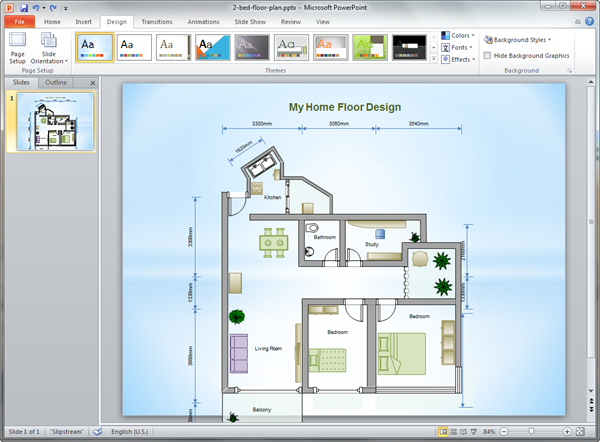 Modèle de plan de maison en PowerPoint