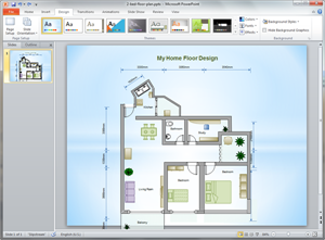 Plantilla de plano de vivienda en PowerPoint