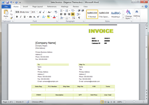 Word Invoice Template