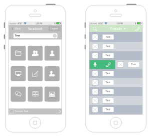 Exemple de Wireframe de l'interface utilisateur de l'iPhone